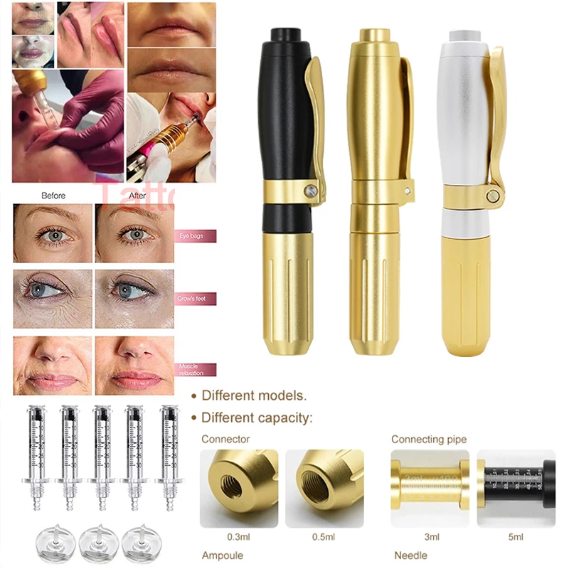 

Home Use Painless Hyaluronic Pen Hyaluron Acid Injection High Pressure Stainless Steel Atomizer Lip Filler Gun Wrinkle Removal