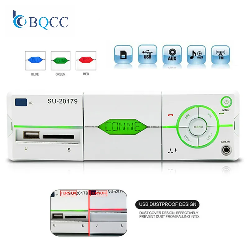 Автомагнитола 1 Din автомагнитола стерео FM Bluetooth 2 0 Usb Aux вход Mp3 WMA плеер