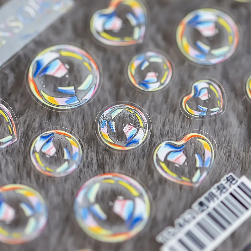 

1 Sheet Lovely Cute Bubble 3D Nail Sticker Fashion Nail Art Design Decorative Decals Sticker Sliders