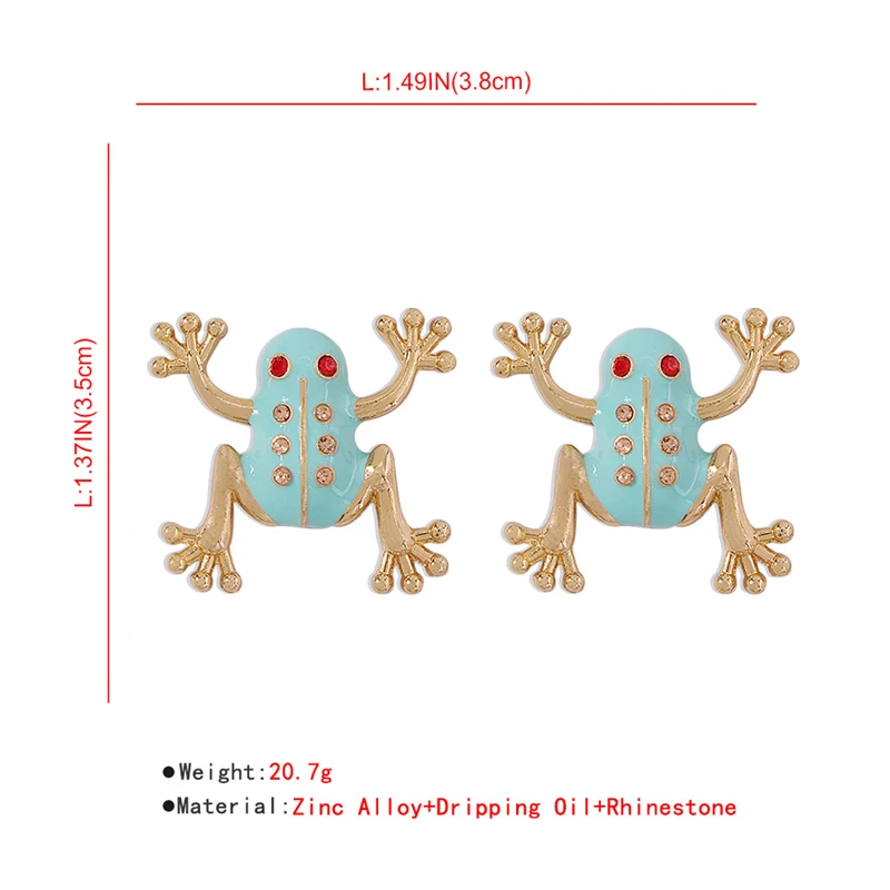 

Frog Earrings Fashion Girl Earrings Exaggerated Shape Strange Circle Cartoon Jewelry Cute Personality Temperament Alloy Jewelry