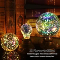 3d firework bulb decorative bulb colorful multi reflection silver plated glass bulb meteor shower lamp