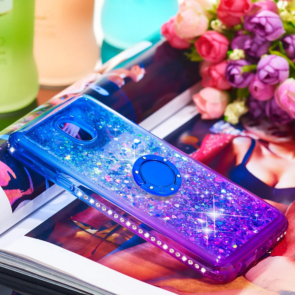 Градиентный чехол с сыпучим песком для Samsung Galaxy J3 J4 J5 J6 J7 2018 2017 Plus Premium Prime Emerge J327 J520