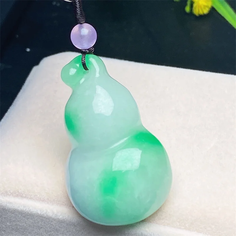 

Hot Selling Natural Hand-carve Green Jade Gourd Fulu Necklace Pendant Fashion Jewelry Accessories Men Women Luck Gifts