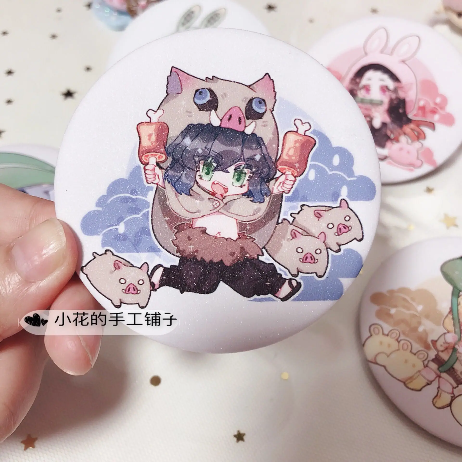 

Anime Demon Slayer Kamado Tanjirou Hashibira Inosuke Figure 58mm Badges Button Brooch Pin Gifts Kids Collection Toy