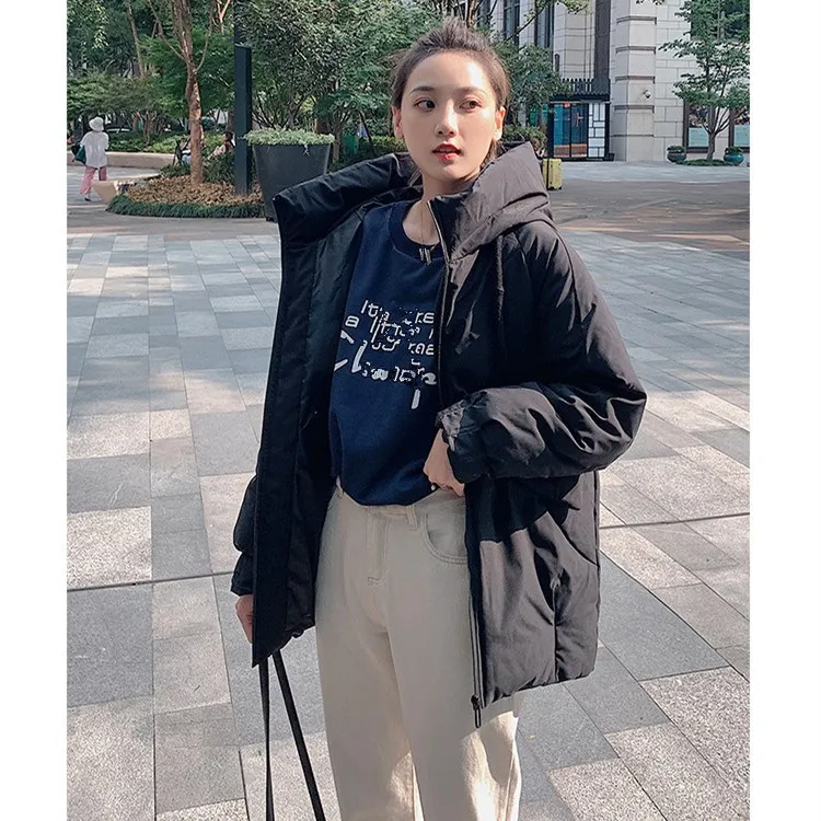 Женские модные парки с карманами и капюшоном одноцветные пальто 2019 зимнее Новое