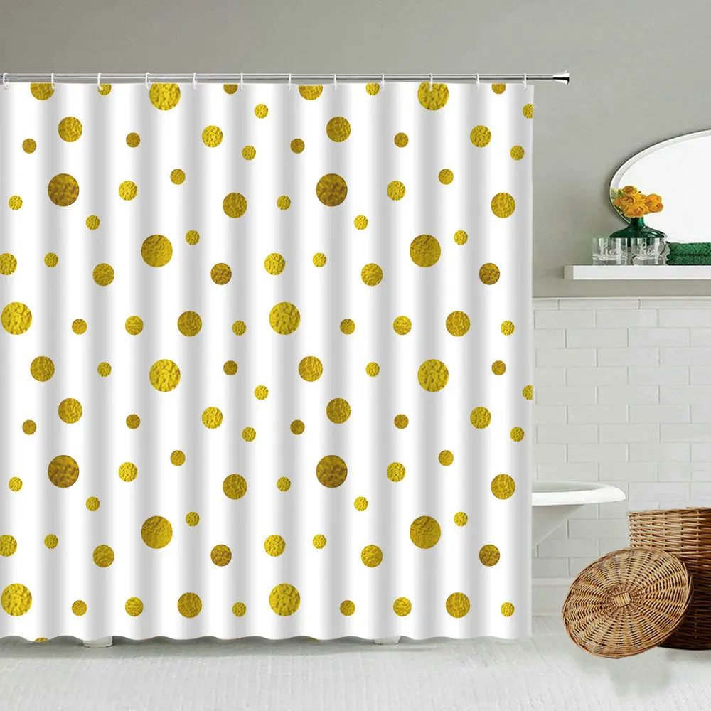 

Geometric Striped Line Shower Curtain Cute Pink Girlish Style Bathroom Waterproof Polyester Screen Home Decoration With Hook