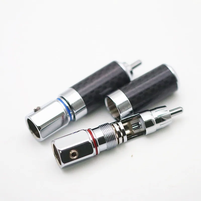 4 серебряных цвета аудио кабель Lotus AV разъем из углеродного волокна позолоченный