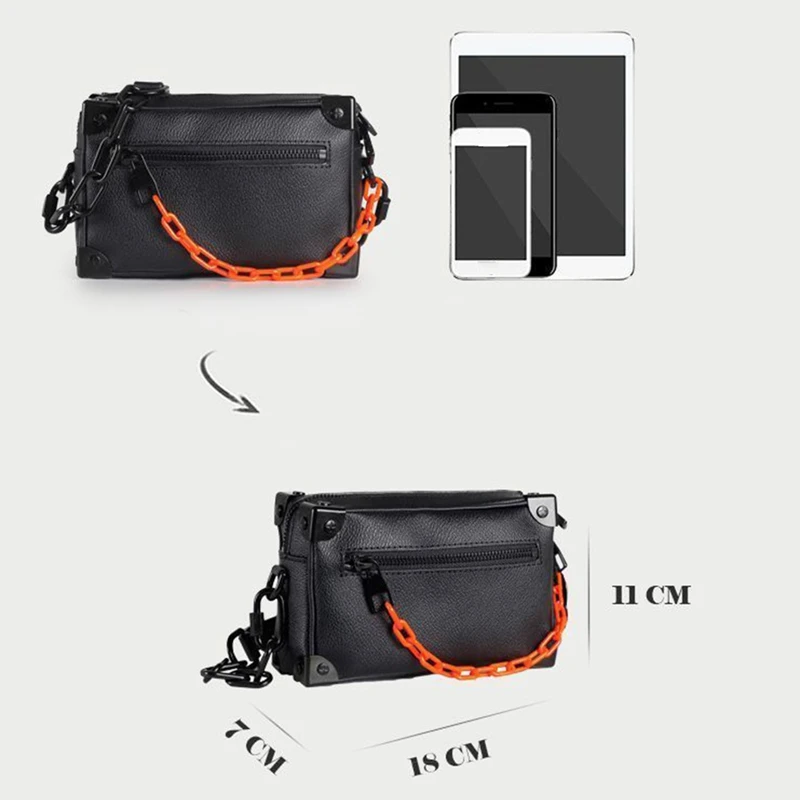 Небольшой площади сумки для женщин Модный Роскошный чехол сумка цепочка унисекс