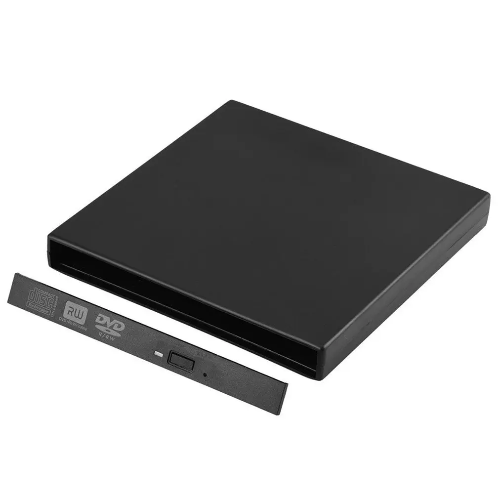 Черный портативный Прочный USB 2 0 Тонкий внешний корпус Корпус для 12 7 мм SATA CD DVD