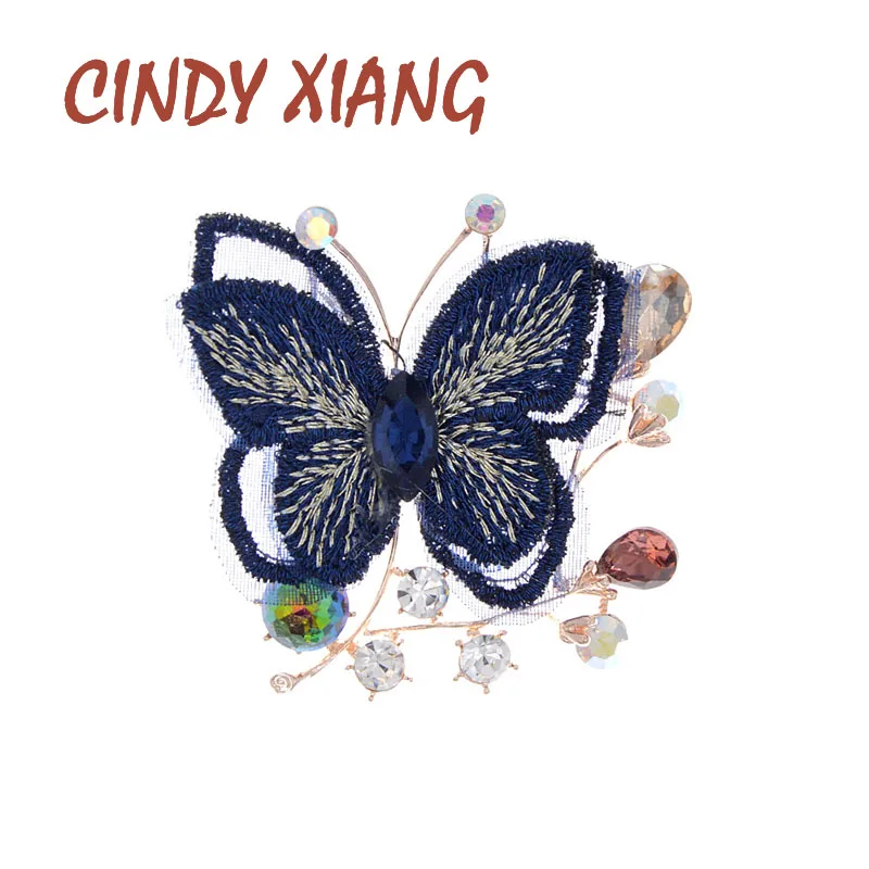 CINDY XIANG вышивка бабочки броши для женщин ручной работы Брошь булавка со стразами