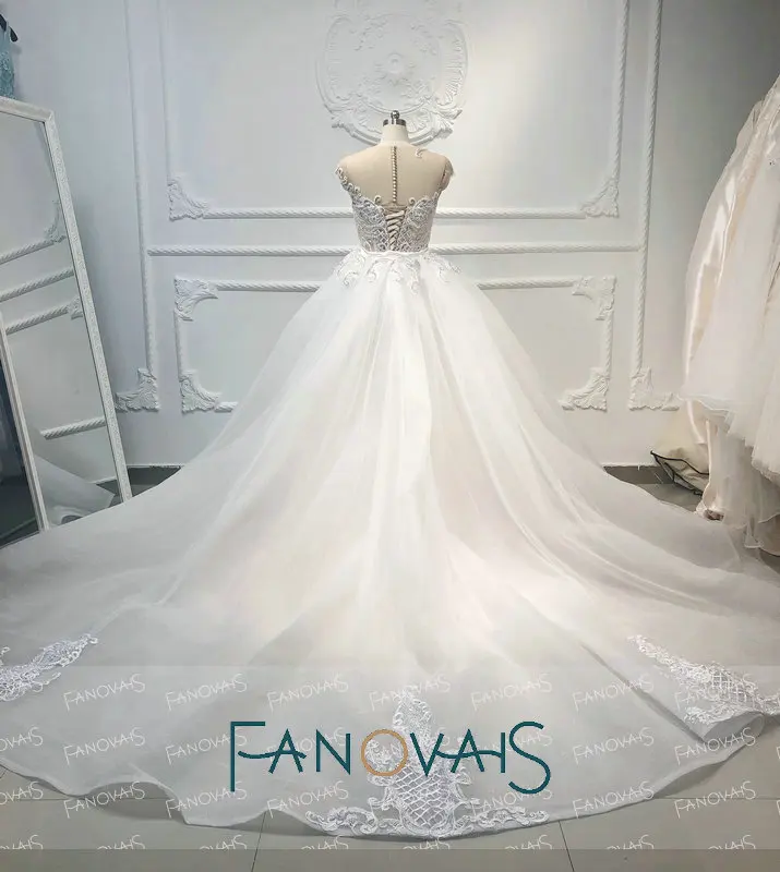 Luxury Mermaid Wedding Dresses With Detachable Train vestido de noiva 2019 trouwjurk robe mariage  suknia slubna