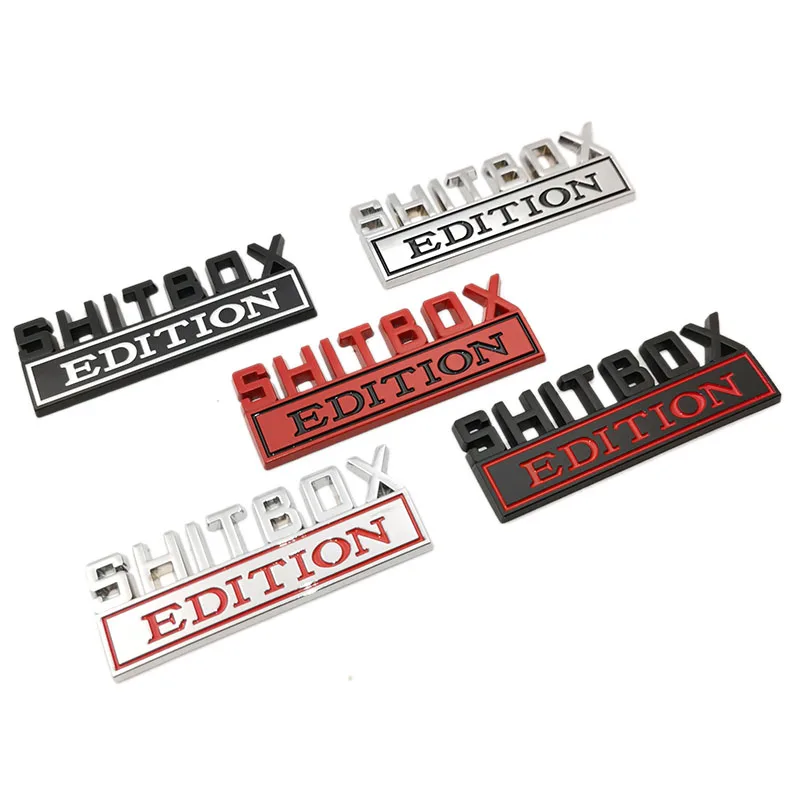 OTOKIT 1 шт. 3D хромированная черная красная металлическая эмблема SHITBOX EDITION значок