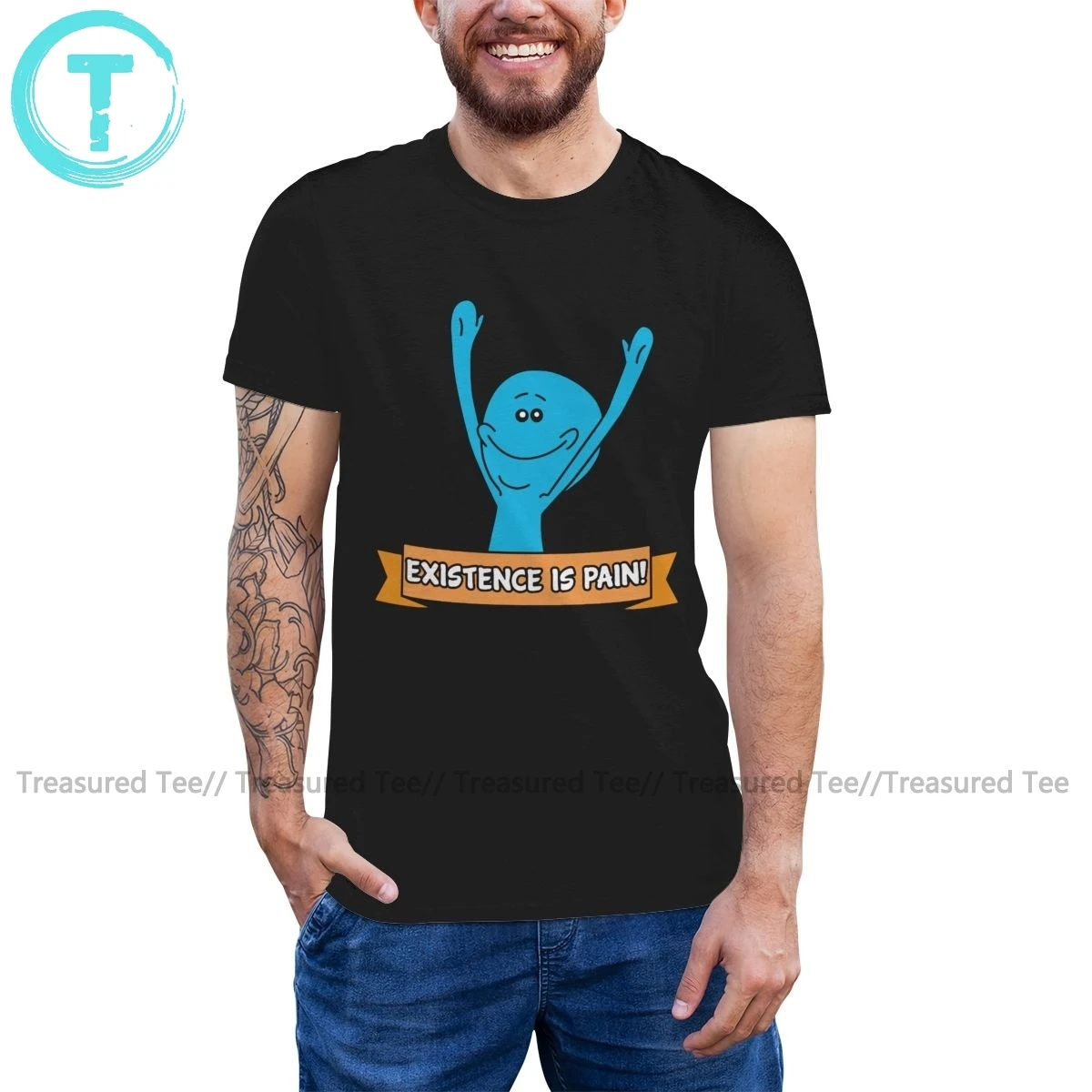 

Meeseeks T Shirt Mr Meeseeks Existence Is Pain T-Shirt Fun Print Tee Shirt Fashion Oversized 100 Cotton Tshirt