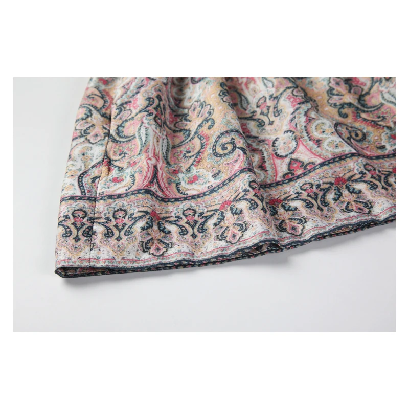 

Nbpm Women 2021 Sexy Fashion With Vintage Stylish Elegant Floral Print Pleated Dress Puff Sleeves Summer Beach Party Chic