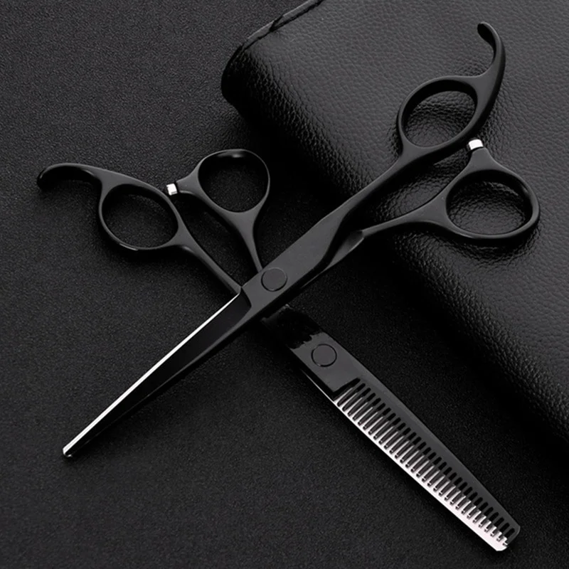 

profional japan 440 steel 6 inch bla hair scissors set cutting barber salon haircut thinning shears hairdring scissors