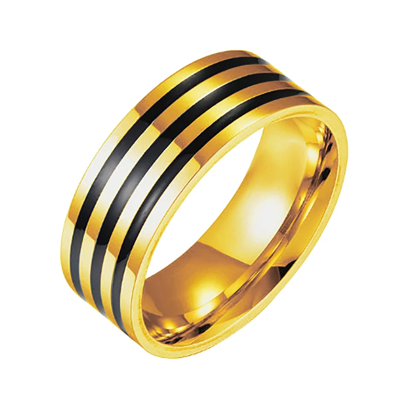 

Simple Fashion Men's Black Ring Stainless Steel Classic Three Black Ring Jewelry Men's Jewelry For Boyfriend Birthday Gift