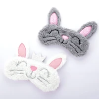 kawaii soft toy rabbit eye mask sleeping mask plush eye shade cover 3d cartoon long ears eyeshade relax mask for travel toy