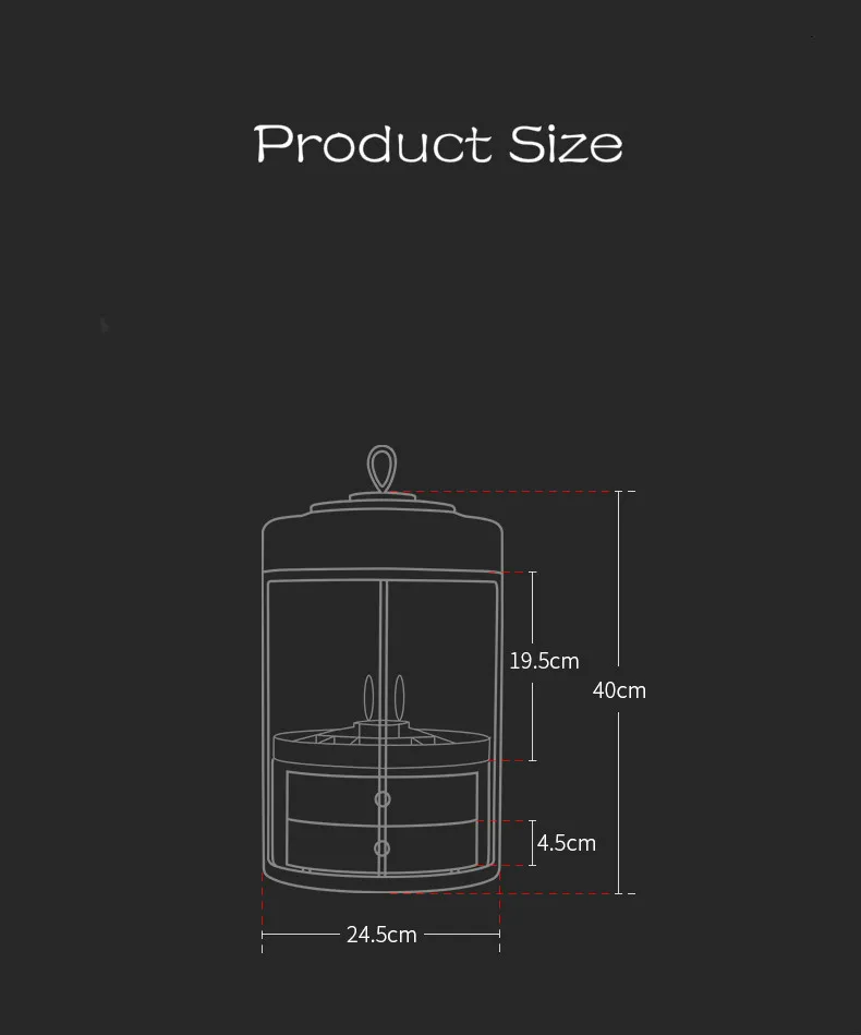 360 Вращающийся ящик для хранения косметики, держатель для кистей, настольный органайзер для ювелирных изделий, коробка для скандинавских домашних косметических масок для ухода за кожей, Органайзер