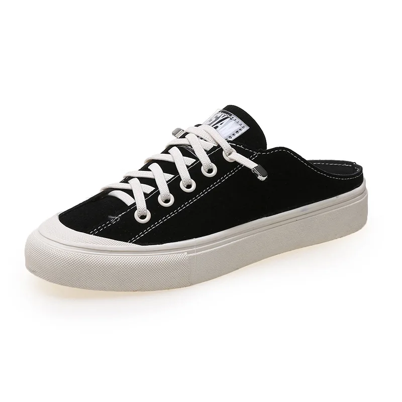 

Мужские повседневные полутапочки XUEBOOT 2021, летние дышащие мужские тапочки на плоской подошве, размер 39-44, холщовые слипоны для прогулок на от...