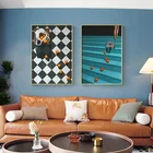 Современные плакаты с рисунком апельсина и граната, минималистичные настенные художественные картины для гостиной, спальни, коридора