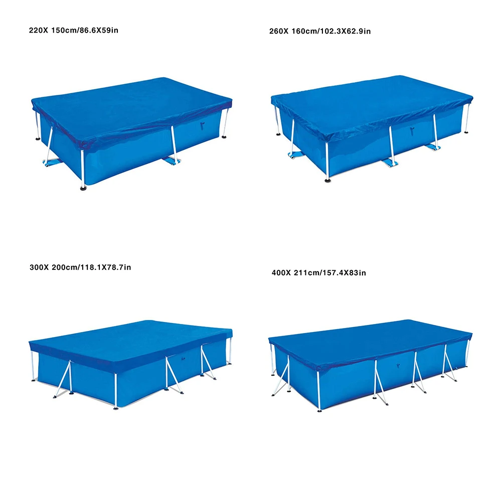 

Garden Home Polyester Anti Dust Keep Clean Lightweight Thicken Easy Use Rainproof Rectangular Pool Cover Above Ground Protective