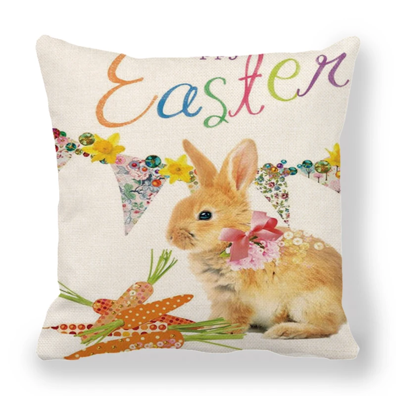 

Rabbit Cartoon Pillowcase for Home Decor Easter Festival Living Room Decoration Accessories Sofa Car Pillowcase Cushion Cover