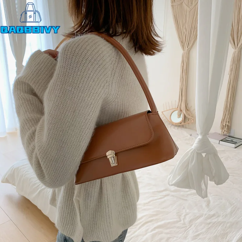 

New 2021 Fashion Women PU Leather Hasp Handbag Vintage Female Solid Color Purses Shopping Bag Flap Shoulder Bags For Girls