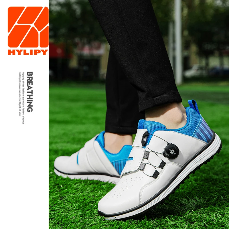 

Golf Shoes Men's Sneakers Sport Footwear Breathable Gray Sneaker for Man Non-slip Golf Leather Trainers Shoes Size 38-45