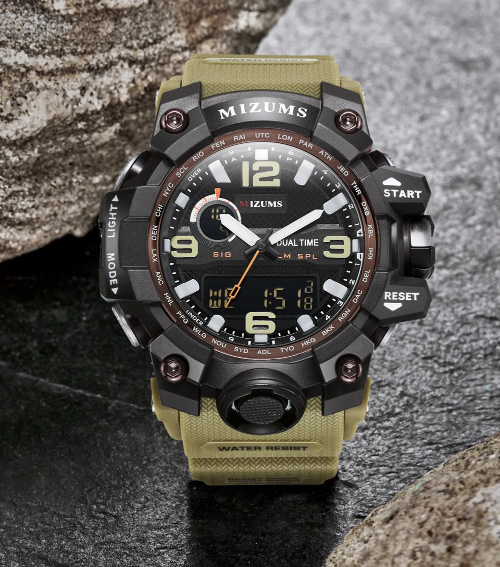 MIZUMS LED Digital Analog Sport Watch Men Chronograph Military Men's G Style Fashion Sports Watches Man Ourdoor Male Wristwatch |