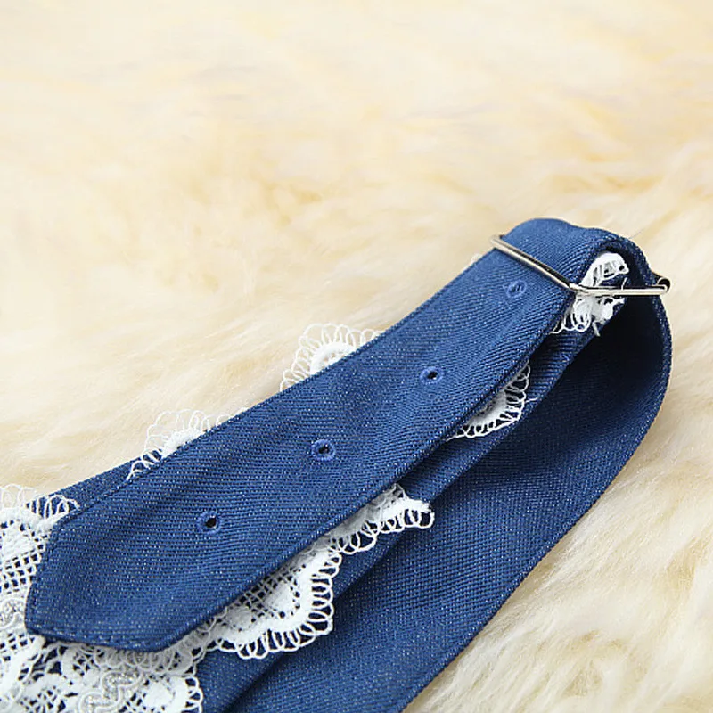 

High Street Fashion Summer Lady Two Piece Outfits Women Short Sleeve White T Shirt and Lace Patchwork Overalls Jeans Pants Set