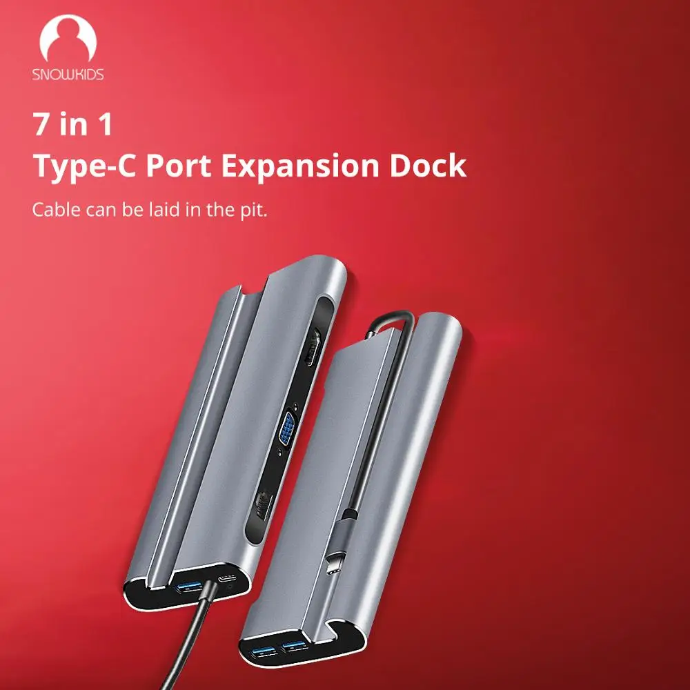 snowkids тип c концентратор usb док стан