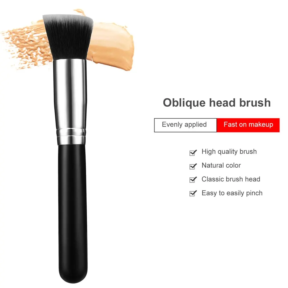 1 шт. профессиональная Черная Кисть для румян и пудры набор кистей макияжа кабука