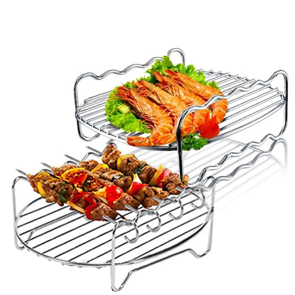 Барбекю стеллаж для выставки товаров Портативный двойной Слои