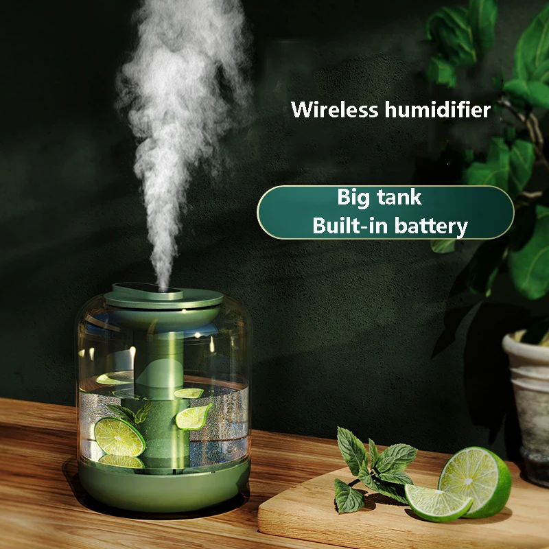 

Portable 1000ml Humidifier USB Wireless Aroma Diffuser 2000mAh Rechargeable Battery Air Humidificador Purifier with LED Light