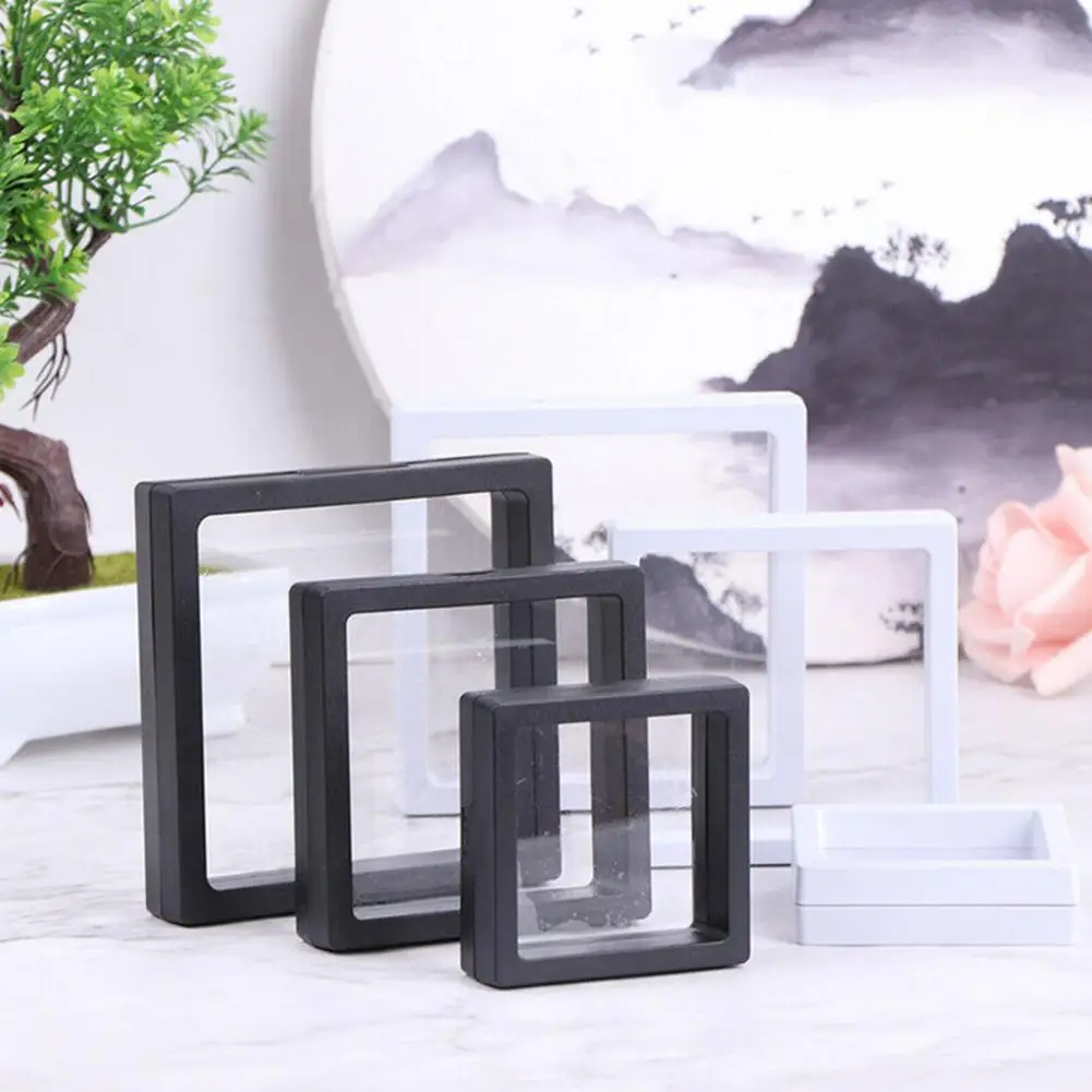 

PE Film Jewelry Storage Box Brooch Coin Gems Jewelry Transparent Case Exhibition Storage Dustproof Decoration Floating Box Z1J6