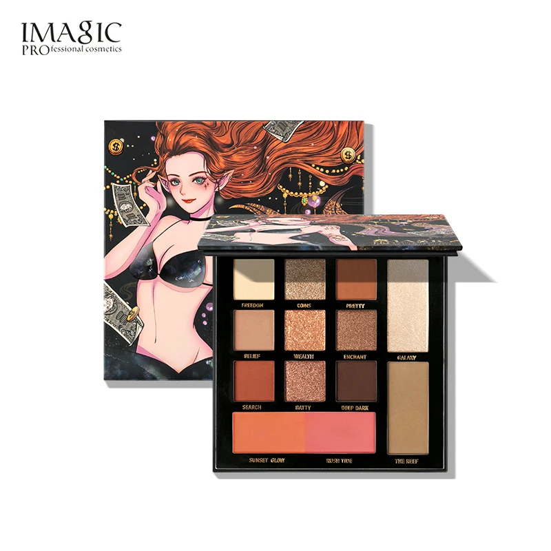 

IMAGIC New 9 Color Glitter Eyeshadow Matte Pearlescent Hybrid Disc High-gloss Makeup Blush Contour Shadow Professional Makeup