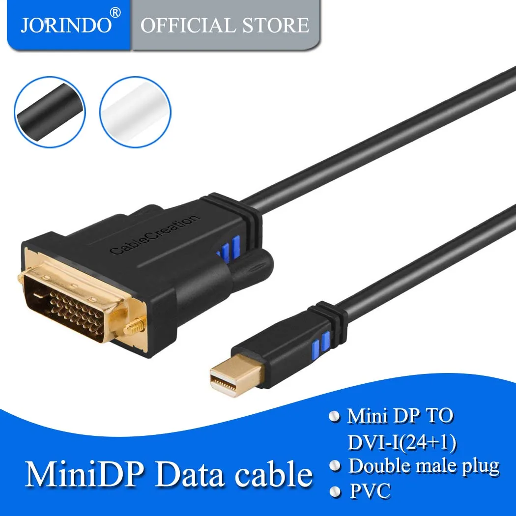 Mini DP to DVI JORINDO Display Port (Порт Thunderbolt совместимый) к Cable совместимый Mac Book iMac и многое