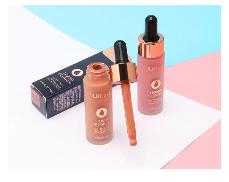 Румяна для лица QIBEST 6 цветов хайлайтер румяна макияжа жидкая щек минералы крем
