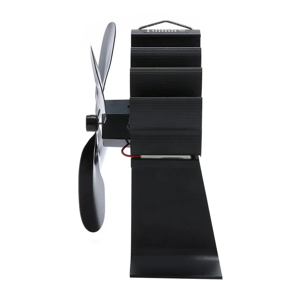 Черный камин 4 лезвия Вентилятор для печи работающий от тепловой энергии