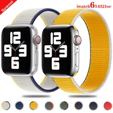 Nylon Loop Strap For Apple Watch band 44mm 40mm 42mm 38mm Smartwatch Belt correa belt Bracelet iWatch Series 4 5 SE 6 Watchband
