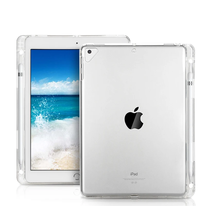 Чехол для iPad Pro 9 7 2017 2018 Air 1 2 TPU мягкая задняя крышка mini 3 4 5 с держателем карандаша