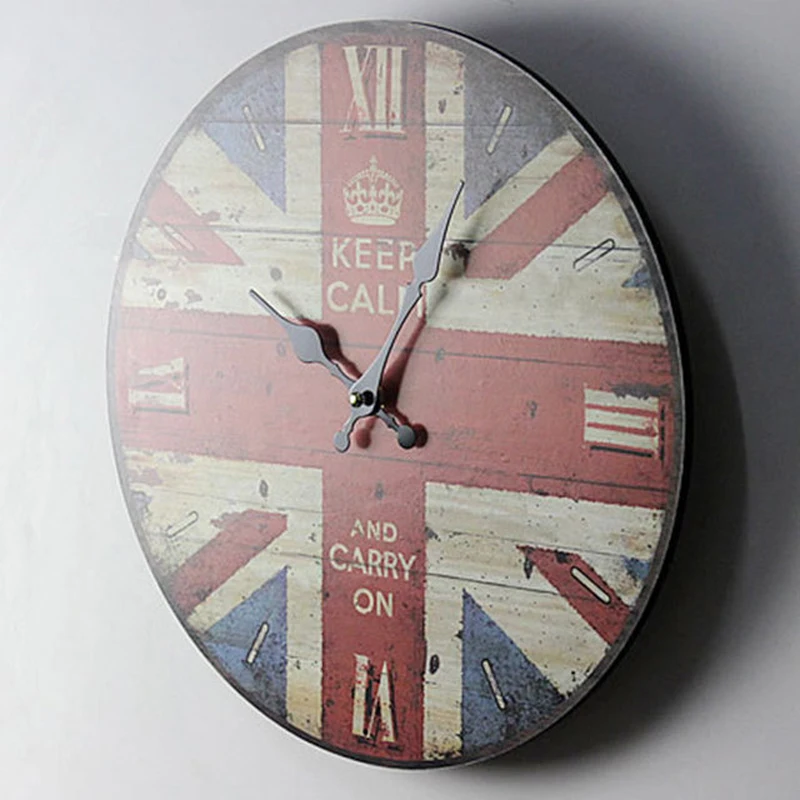 

Painted Solid Wood Wall Clock Frameless Wall Decoration Electronic New Cartoon Wall Clock Round Silent Digital Clock For Bedroom