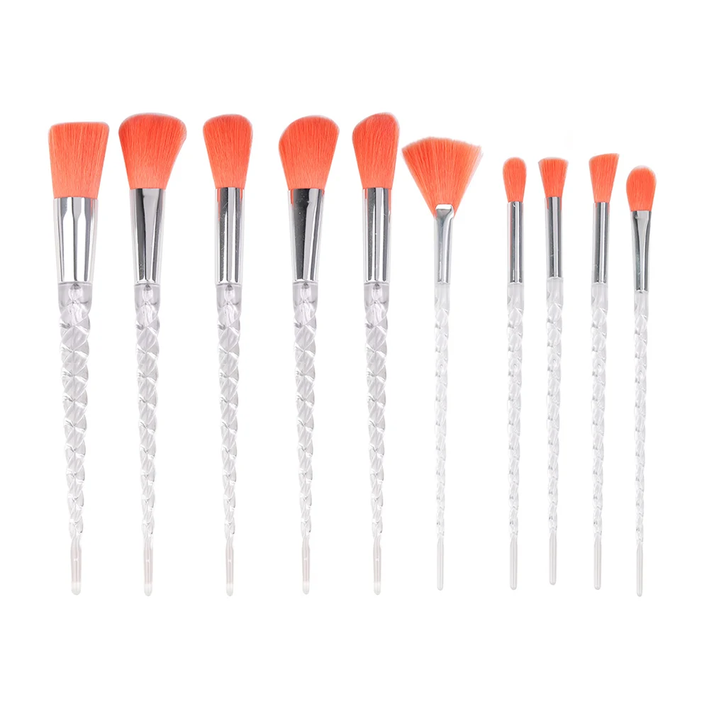 10 шт. Единорог набор кистей для макияжа с украшением в виде кристаллов спиральная