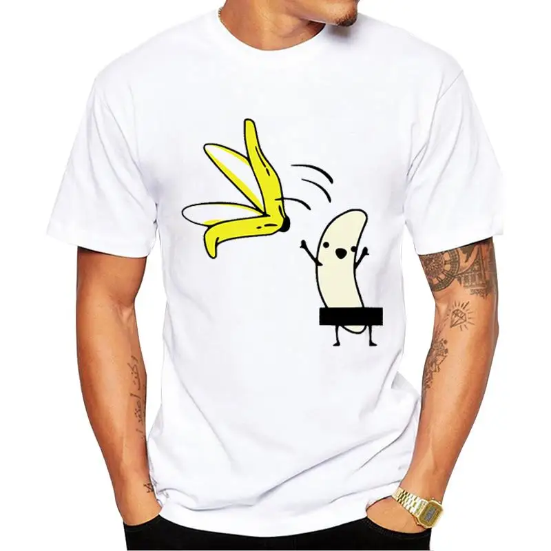 

FPACE Hipster Nude Banana Man T-Shirt Naked Banana Printed Tshirts Short Sleeve Funny t shirts Cool Essential Tee