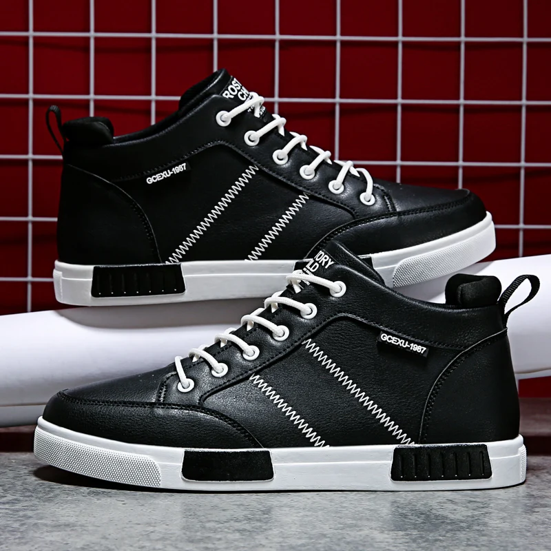 

Мужские высокие кроссовки, брендовая дизайнерская обувь для прогулок, на шнуровке, повседневные