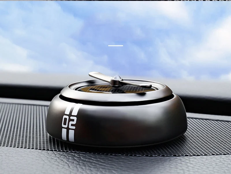 Solar Rotated Car Air Freshener Perfume Aroma Diffuser Automobiles Interior Fragrance Smell Air Purifier Ornaments Accessories - Название цвета: Alloy Gun metal