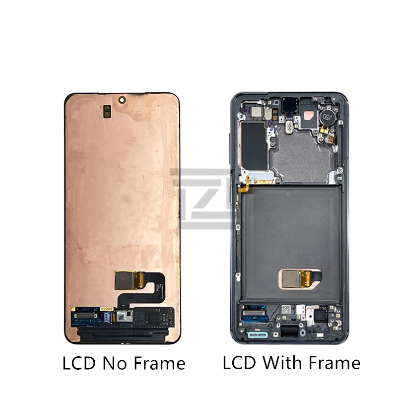 Pantalla LCD t&aacute;ctil para m&oacute;vil, montaje de digitalizador con marco para Samsung S21, G990, G991, G996, G996B, repuesto-3