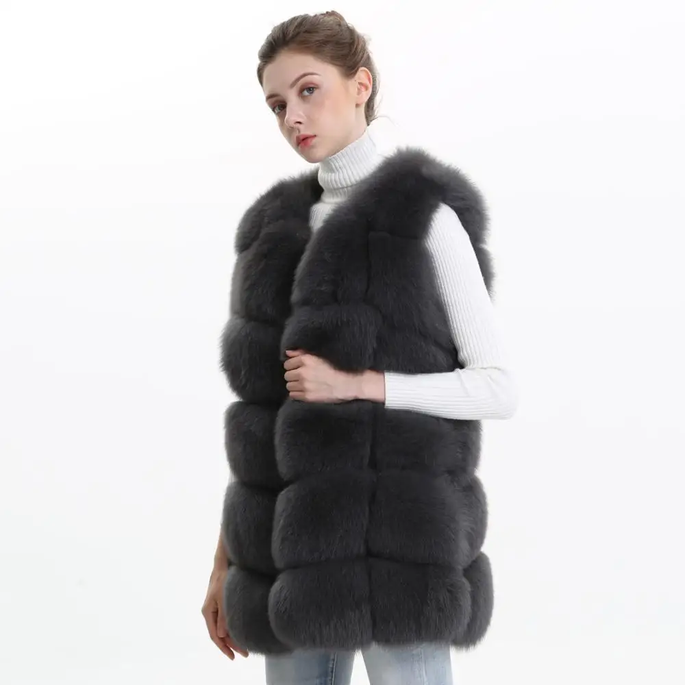 Женский жилет из натурального лисьего меха теплая безрукавка меха|real fur vest|real fox