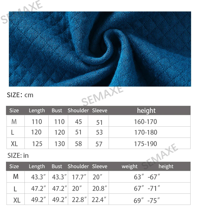 

SEMAXE Bathrobe Premium Long Cotton Polyester Hooded Yukata Kimono Unisex Pajamas