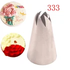 Большой Размеры #333 розой, русская выпечка насадки для крема глазури Трубопроводов Сопла Торт украшения Советы листьев в форме тюльпана от Советы Кондитерских изделий